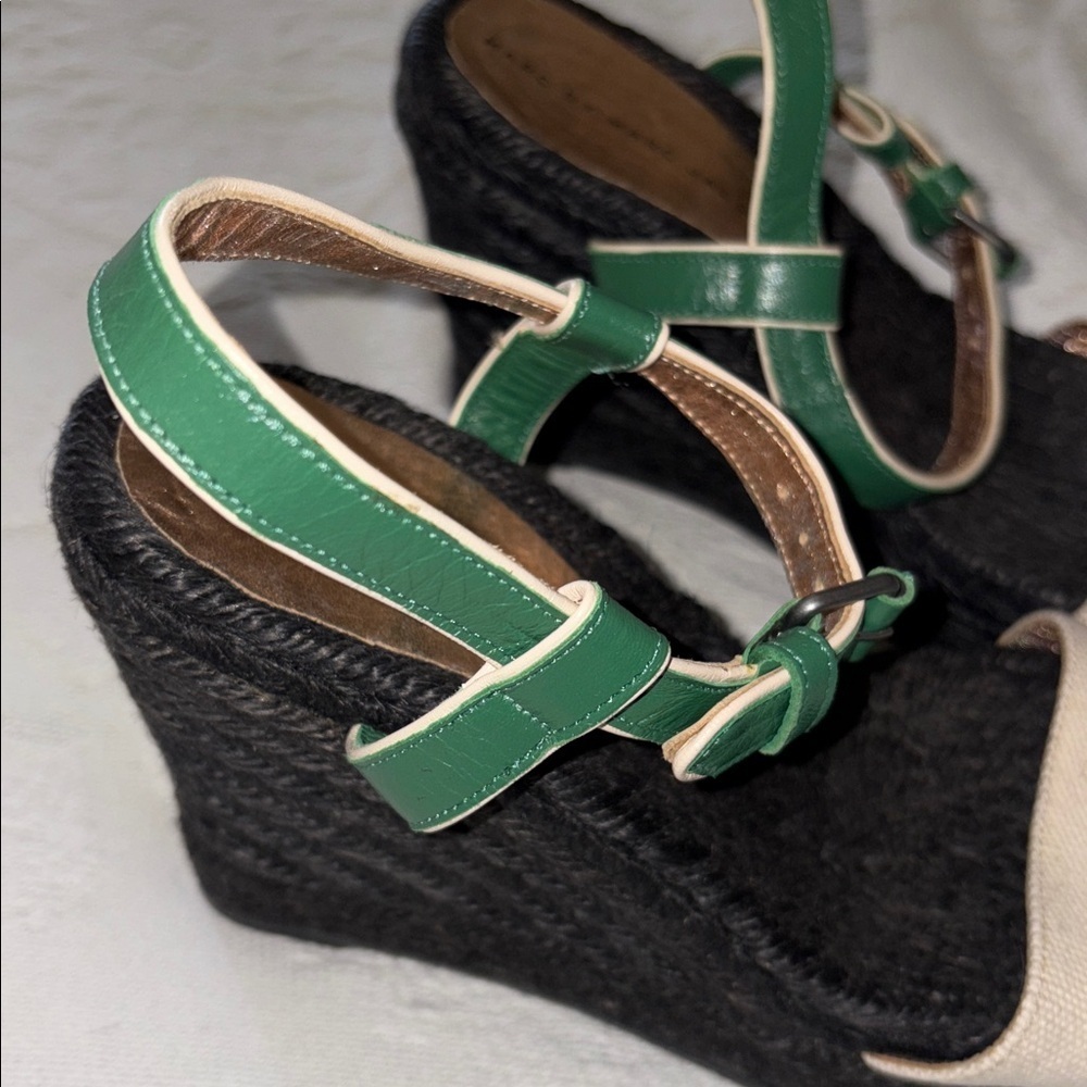 BNWOT Green and Cream Wedge Espadrille by Marc Jacobs - Picture 6 of 9